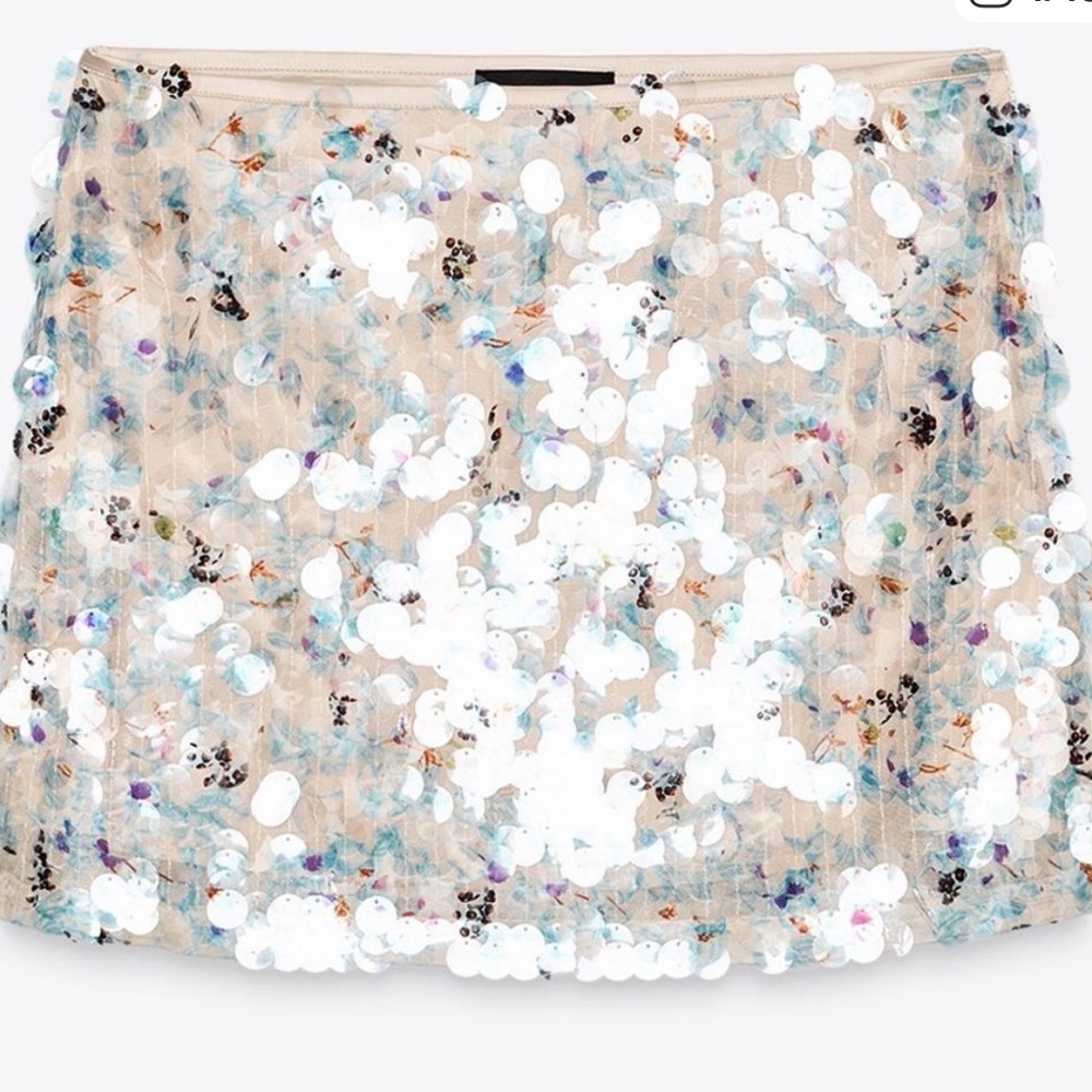 NWT Zara | Multicolor Sequin Mini Skirt